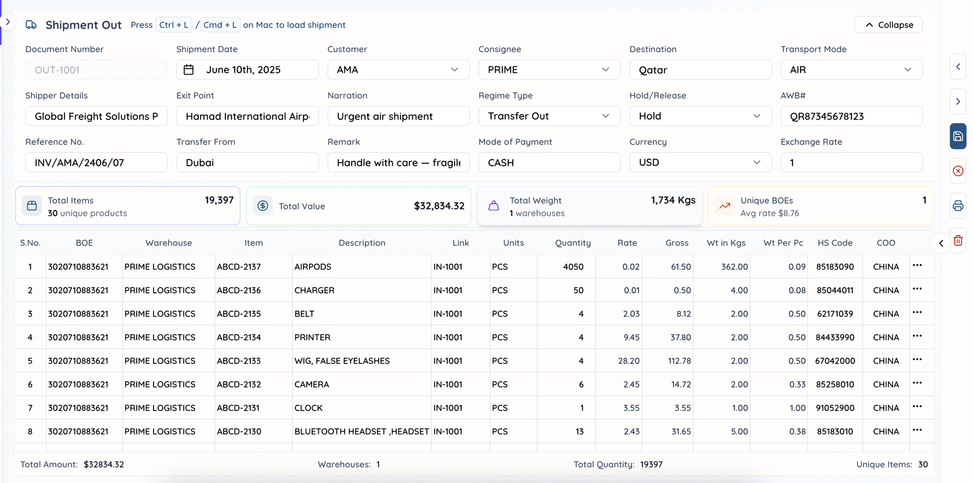 Smart Shipment Management